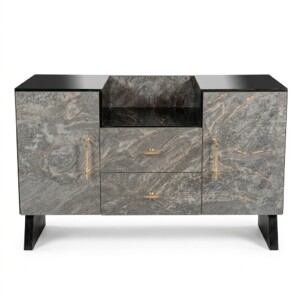 Marble Finish MDF Media Stand 42" | 2 Doors + 2 Drawers | Karachi
