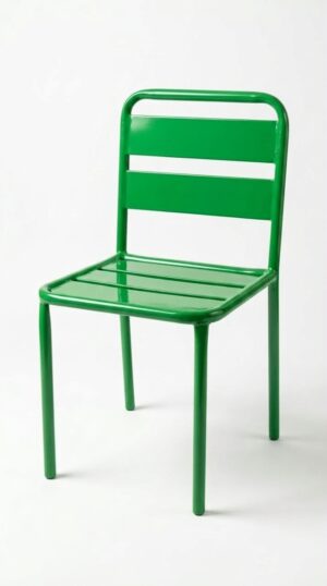 Green Montessori chair with slatted seat and backrest